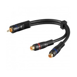 Cable "Y"  RCA 1 macho/2 hembras 0,20m